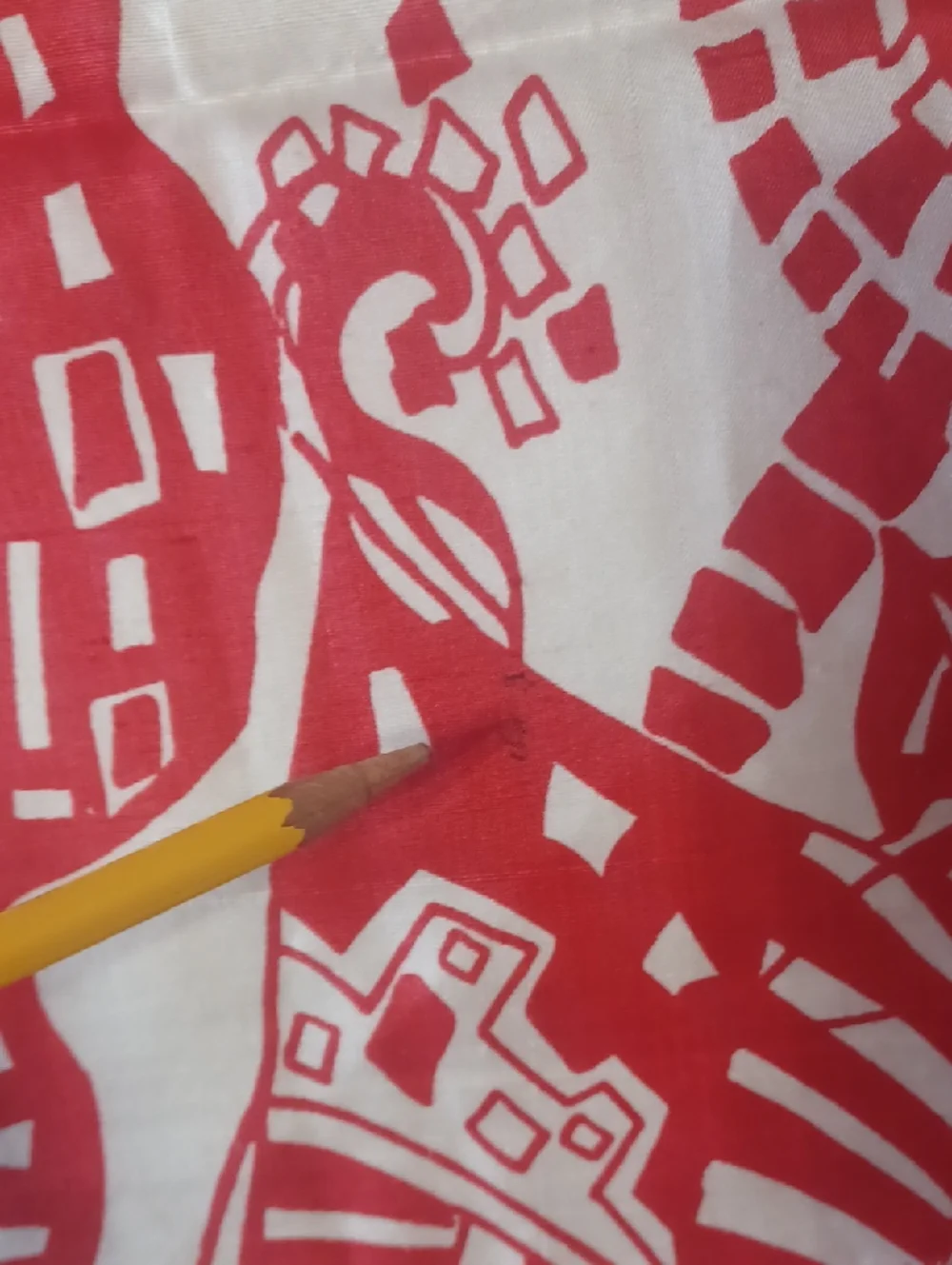Vintage Thai Silk Scarf Star Of Siam Red White Mod Floral Resort Fringe 24×24
